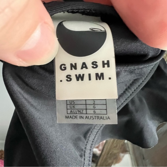 Free People X Gnash Swim One Piece bikini swimsuit black ruffle low back side 2 - Picture 7 of 14